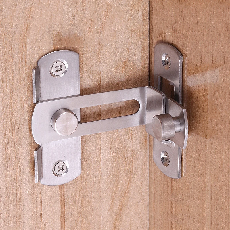 Cerradura de puerta con cerrojo grande de 90 grados, herramienta de seguridad de cierre de cadena de puerta corredera de acero inoxidable, Hardware para ventana, armario, Página de Inicio de Hotel