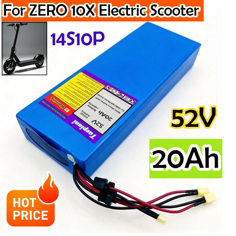 Original Batteries 18650 Lithium Battery Pack for ZERO 10X Electric Scooter 52V 20Ah Dual Motor Battery 1500W