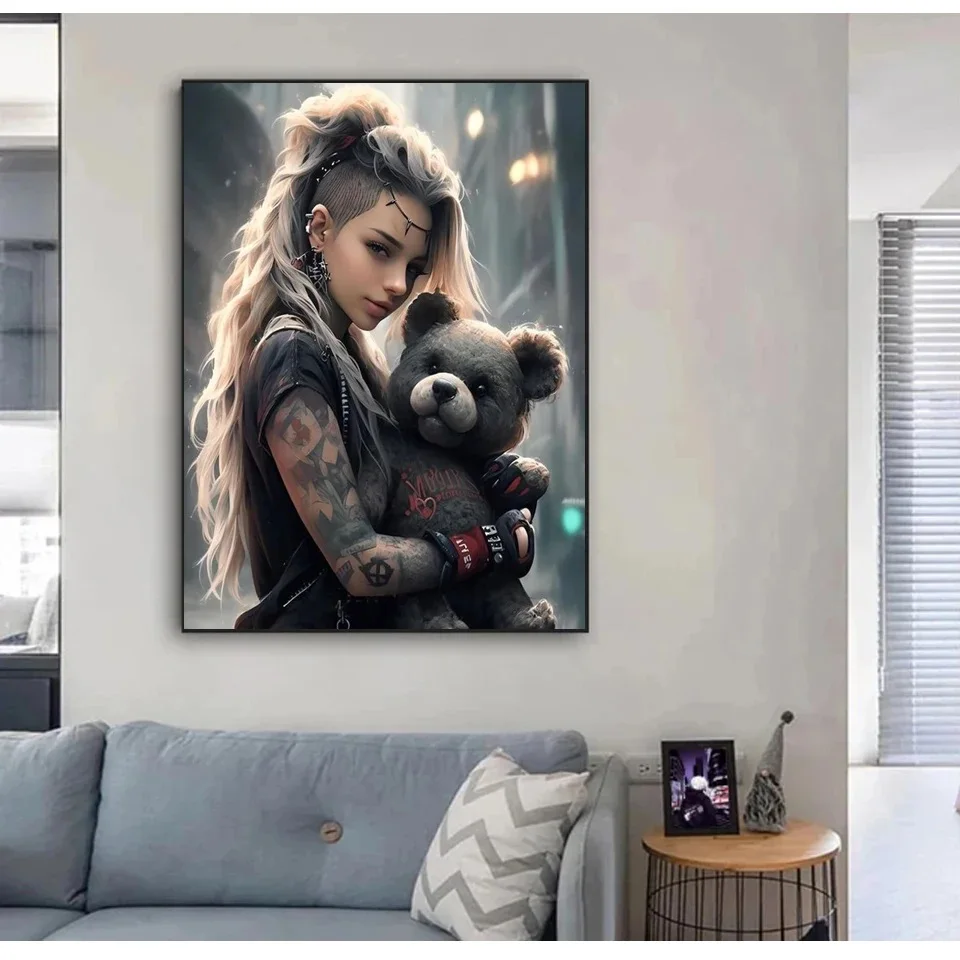 5D Diy Diamond Painting New Collection 2024 Steampunk Gothic Girl Full Square Round Rhinestone Embroidery Cartoon Mosaic Picture