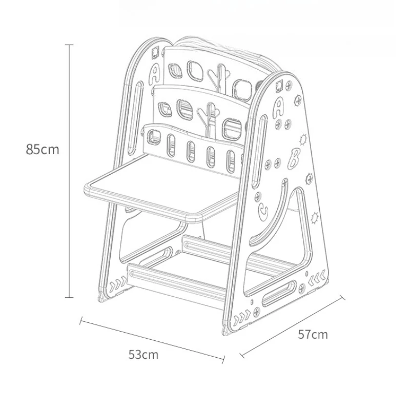 رف رسم قائم على الأرض مع مكتب كتابة، مجموعة متعددة الوظائف لطاولة رف الكتب للأطفال #4
