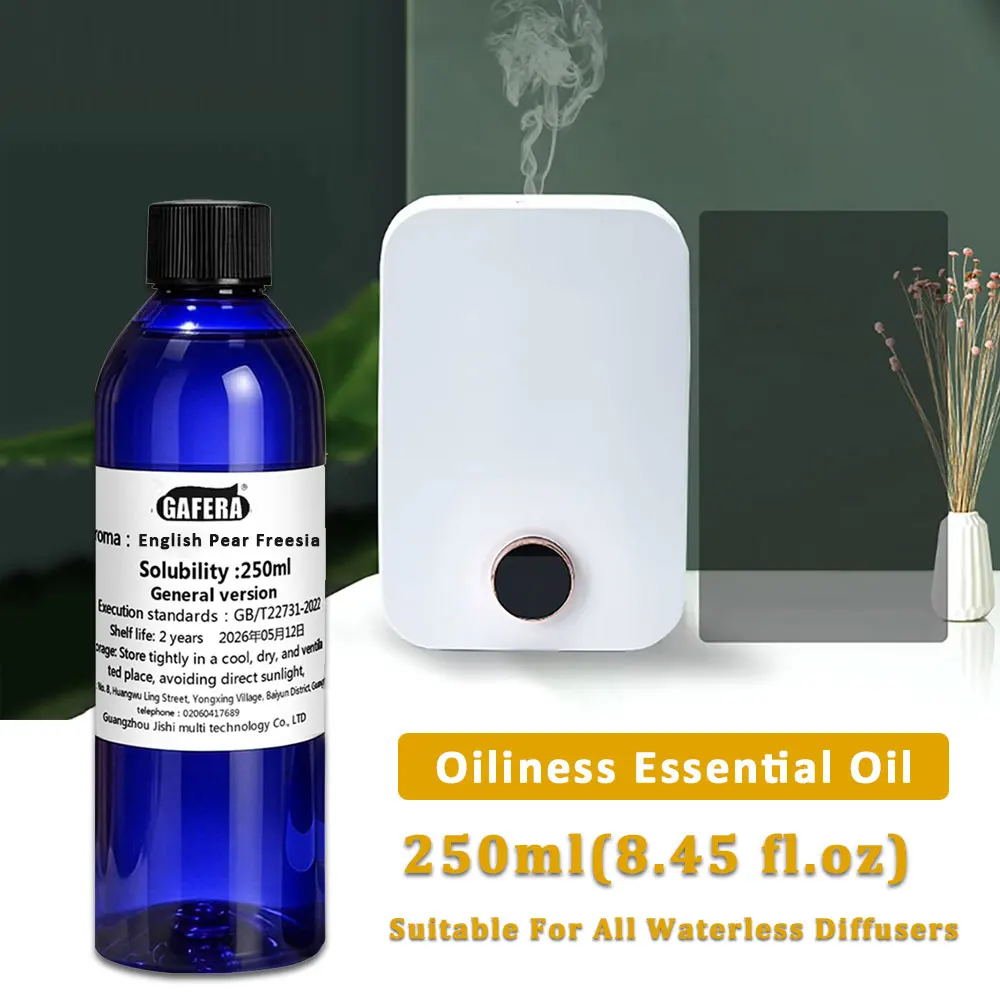 GAFERA 250ml (8.45 fl.oz) Hilton/English Pear Freesia Essential Oils - For Waterless Diffuser, Reed Diffuser Replenishes Essence