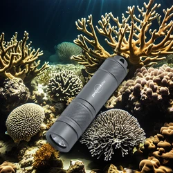 Mini Backup LED Diving Flashlight SST20 300 Lumen 18650 Rechargeable IP68 Waterproof 100M Dive Light