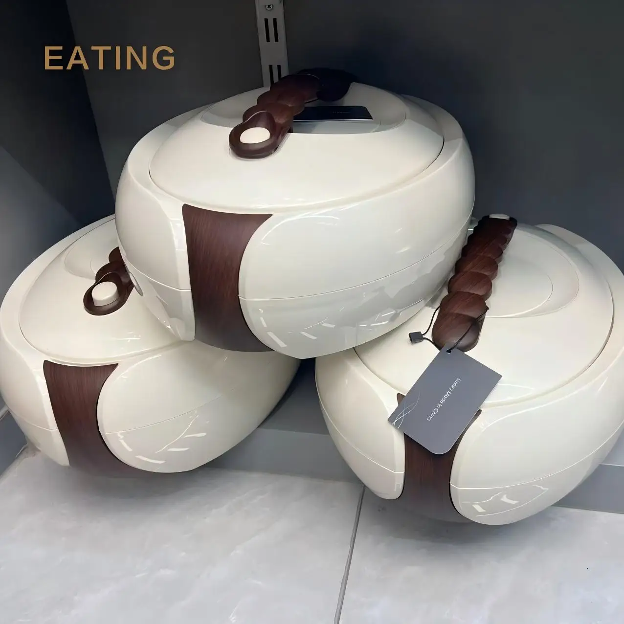 Premium 3PCS Insulated Food Warmer Set (4L/5L/6L) - Modern Silver Marble Hot Pot For African Communal Dining & Catering