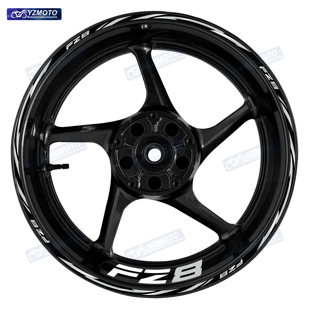 

Для мотоцикла FZ8 17-дюймовые наклейки на передние и задние гоночные колеса автомобиля, светоотражающий обод, лента для ступицы мотоцикла, наклейка, наклейка