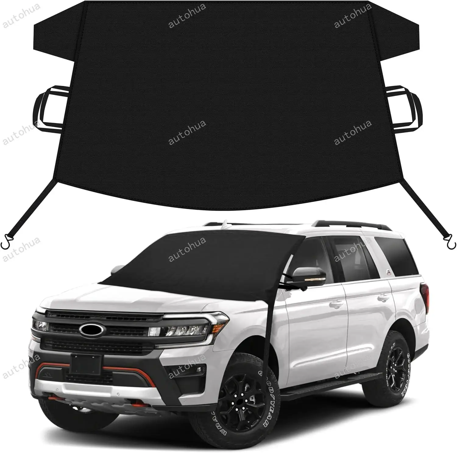 

Автомобильный снежный чехол для Ford Expedition, чехол на лобовое стекло для ледяного снега с сверхмощным автомобильным чехлом 600D Oxford, водонепроницаемый и противоскользящий,