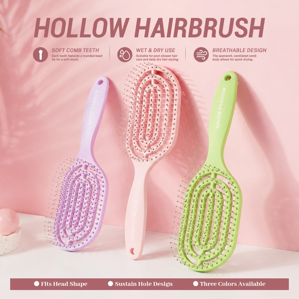 Detangling Hollow Out Hairbrush Pork Rib Comb Dry And Wet Use Exfoliating Daily Hair Care Use Salon Hairdressing Styling Tools