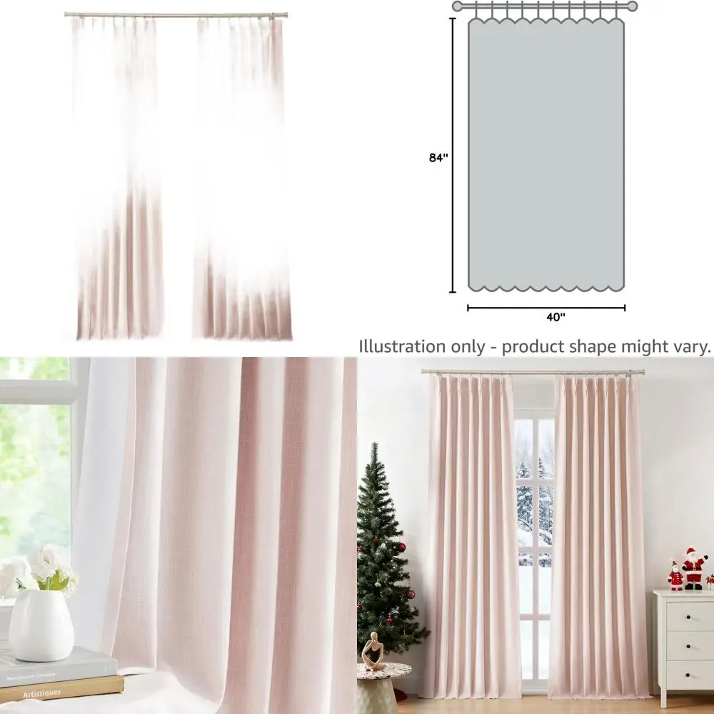 

84 Blackout Pinch Pleat Curtains with Rustic Texture for Bedroom, Modern Drapes for Girls' Room, 40 x 84 Set of 2