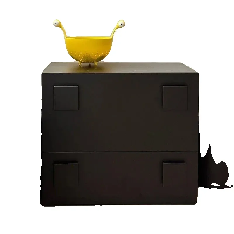 

Nordic retro style solid wood bedside table small apartment module combination cabinet multi-functional bucket cabinet Japanese