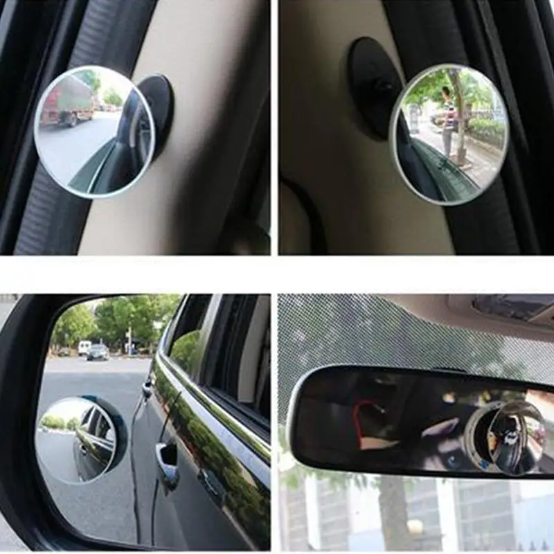 HD 360 Degree Wide Angle Adjustable Car Rear View Convex Mirror Auto Rearview Mirror Vehicle Blind Spot Rimless Mirrors