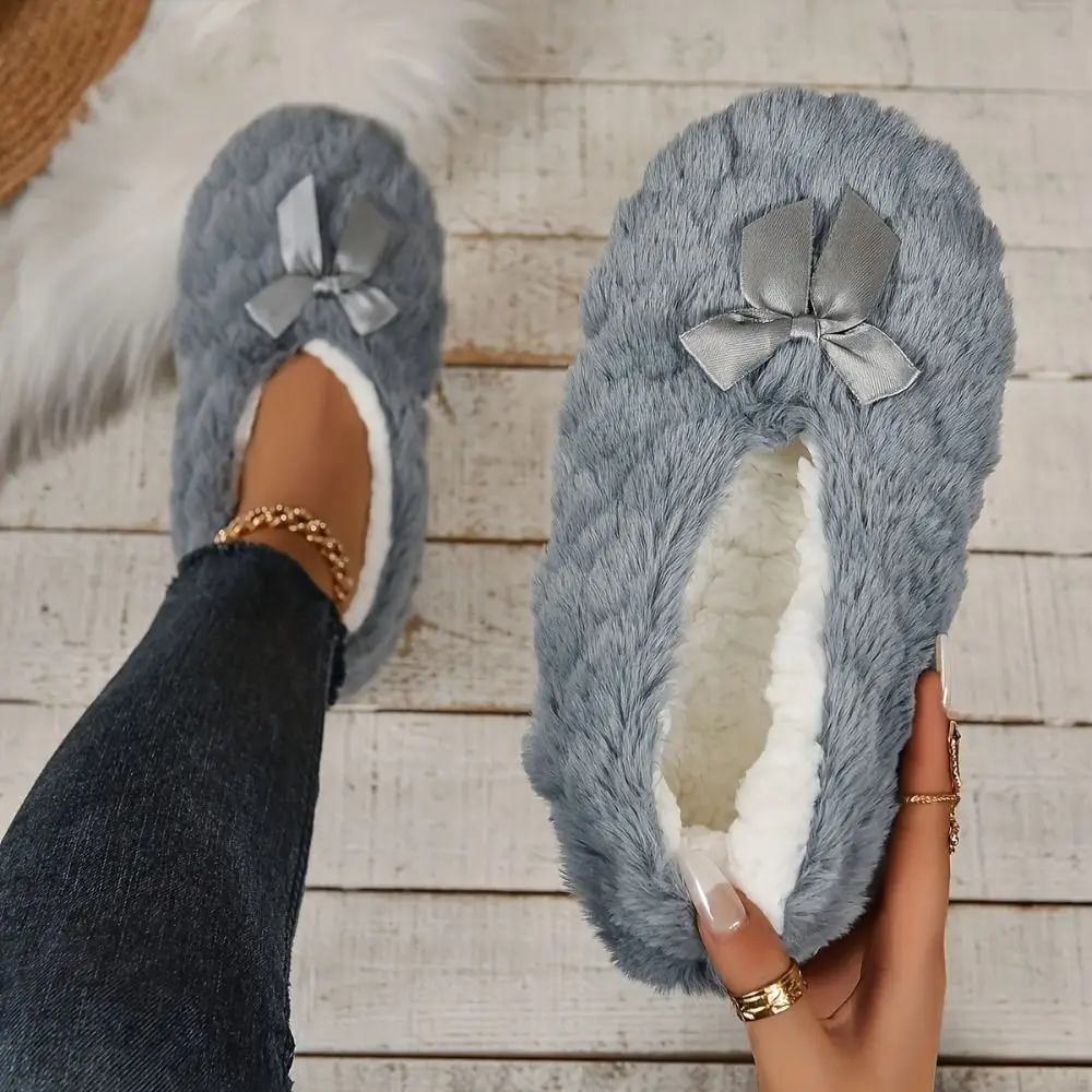 

Fashion Anti-slip Winter Floor Socks Heart Warm Thicken Plush Socks Soft Hosiery Bow Sleeping Socks Women