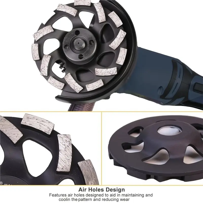 ABDJ-para eliminación de recubrimiento epoxi, muela de hormigón de 5 pulgadas con segmentos de diamante de eje de 7/8 pulgadas