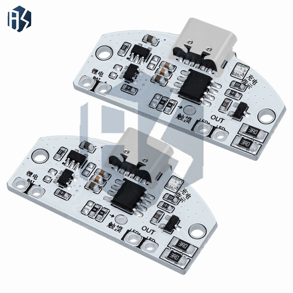 Płytka drukowana lampy stołowej typu C. Ładowanie przez USB, trzybiegowe, bezstopniowe przyciemnianie, dotykowy moduł sterujący małą lampką nocną