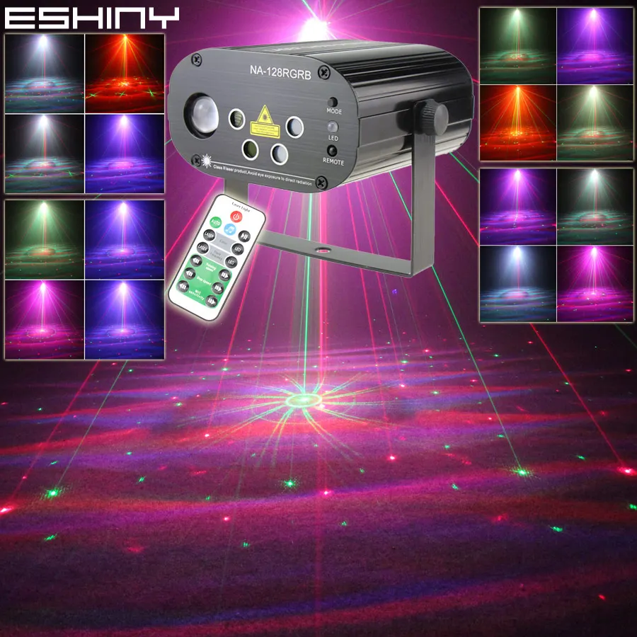 ESHINY Remote Double R&G 5 Lens Laser 96 Patterns Projector RGB Led Dream Party Bar DJ Holiday Dance Effect Light Show T248N7