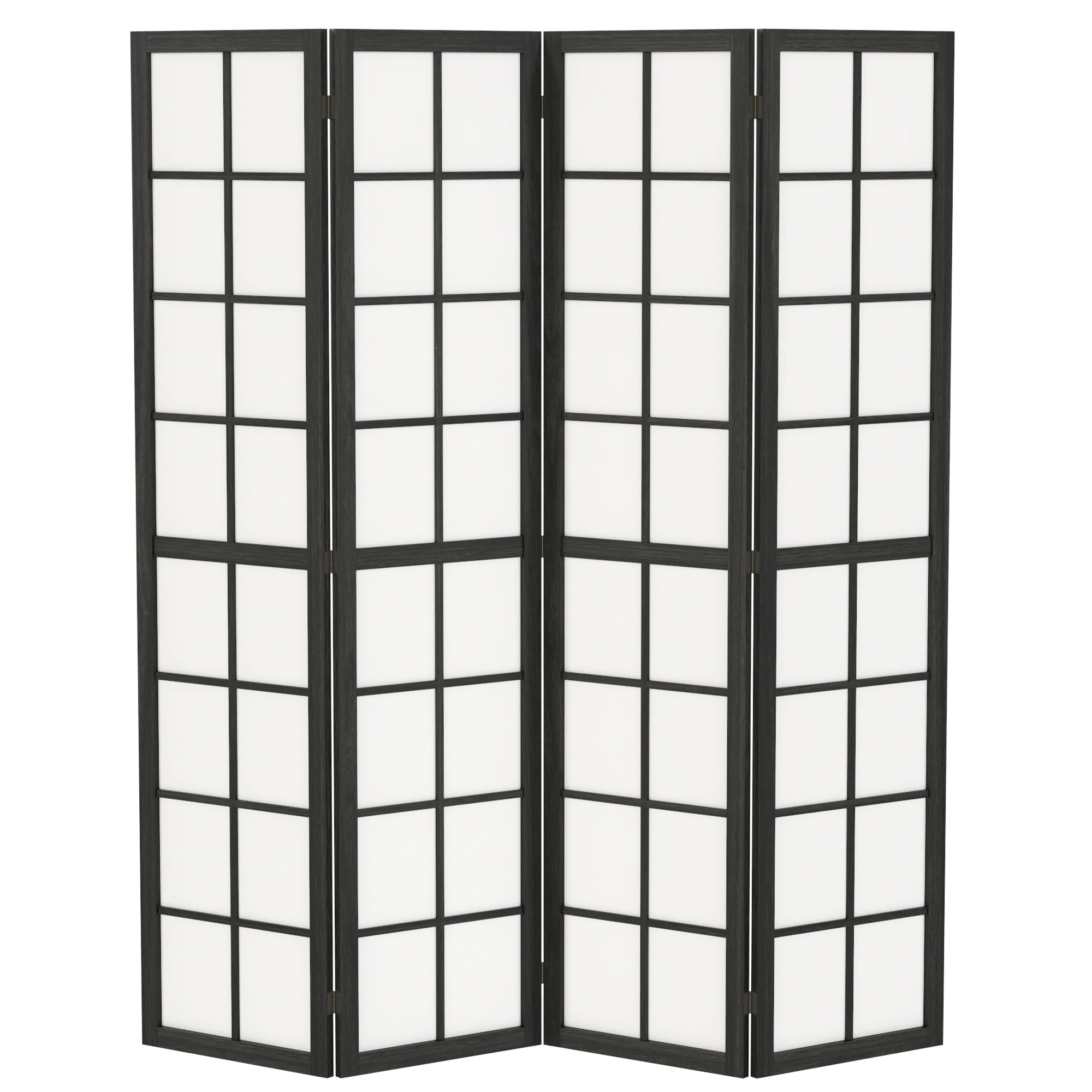 Paravent interieur pliable 4 panneaux 160 x 170 cm séparateur de pièce pour salon chambre à coucher maison, noir