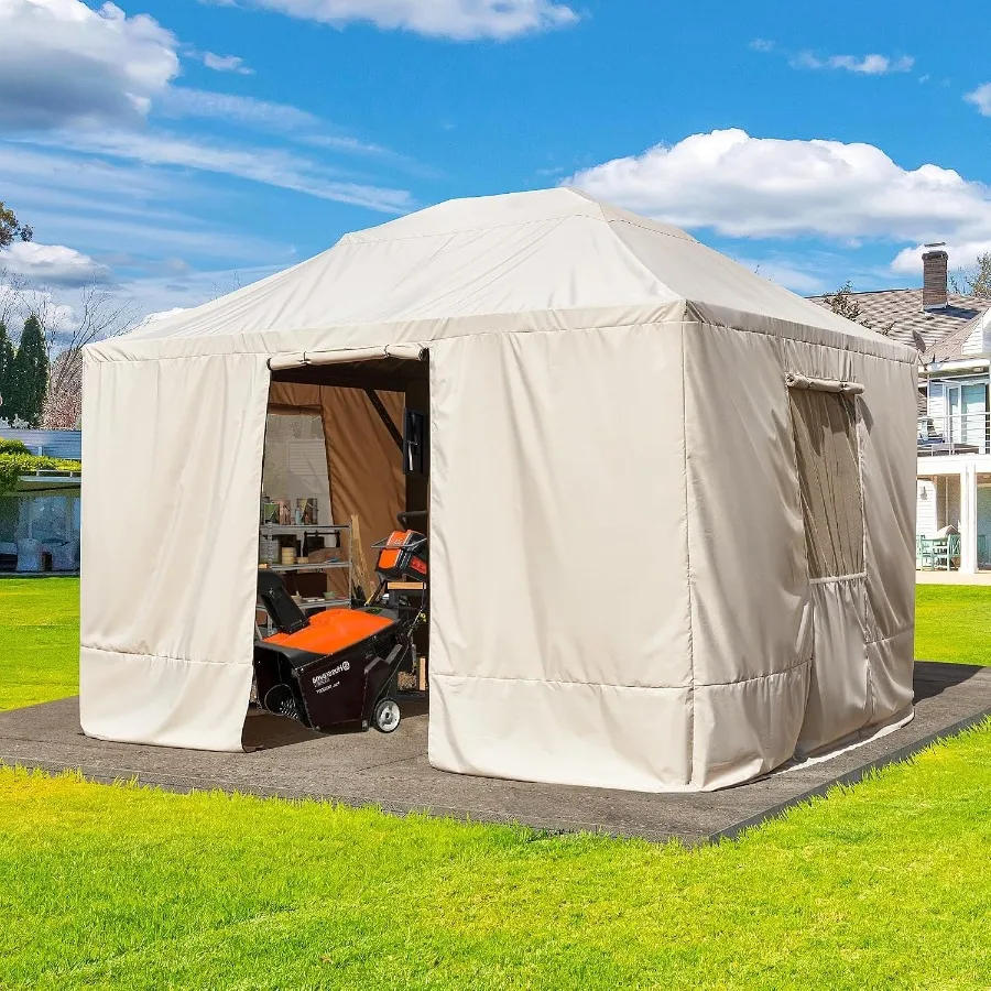 Winter Gazebo Cover for 10×12 Hardtop Gazebo, with Mesh Screens and Doors and Windows, Accessories for All Seasons
