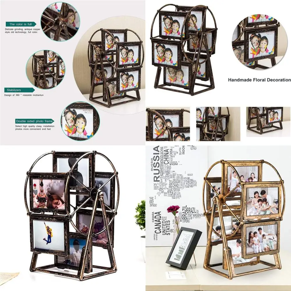 

Набор из 5 вращающихся фоторамок-каруселей, декоративный дисплей для семейного альбома, идеальный подарок на праздники и дни рождения