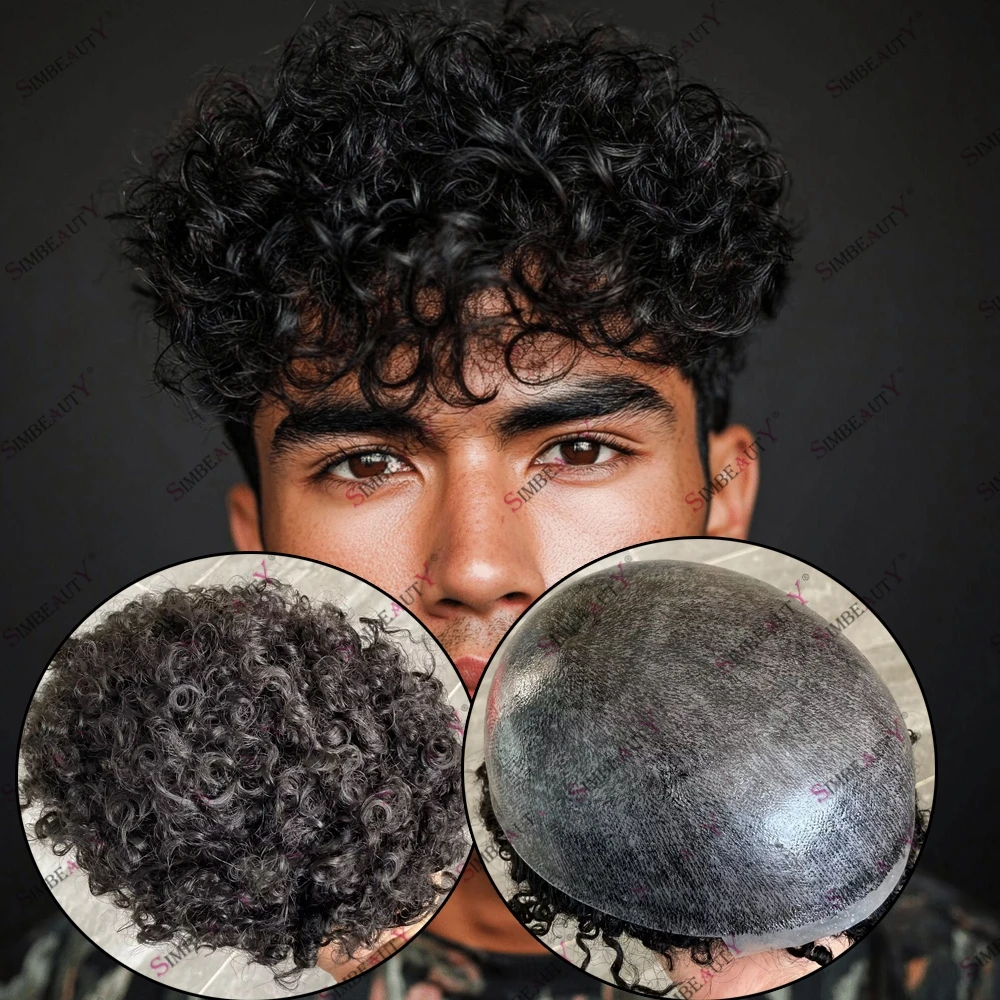 

Долговечная прочная основа кожи, человеческие волосы, 15 мм, афро вьющиеся мужские парики 1B40 1B65, черные, серые, старые мужские волосы, замена выпадения волос