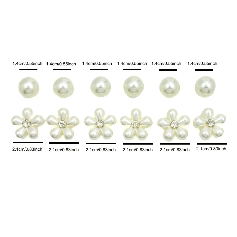 12Pcs Fashion Shoe Charms Set for Sandals Clogs Pins DIY Accessories Pearl Flower Personalized Sneaker Decorations for Women