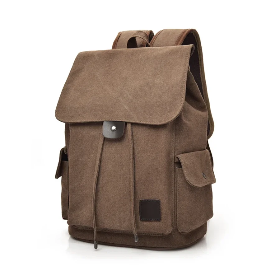 

New High Quality Canvas Men Backpack Large Shoulder School Bag Rucksack For Boys Travel Fashion Camping Bags Fashion Simple Bags