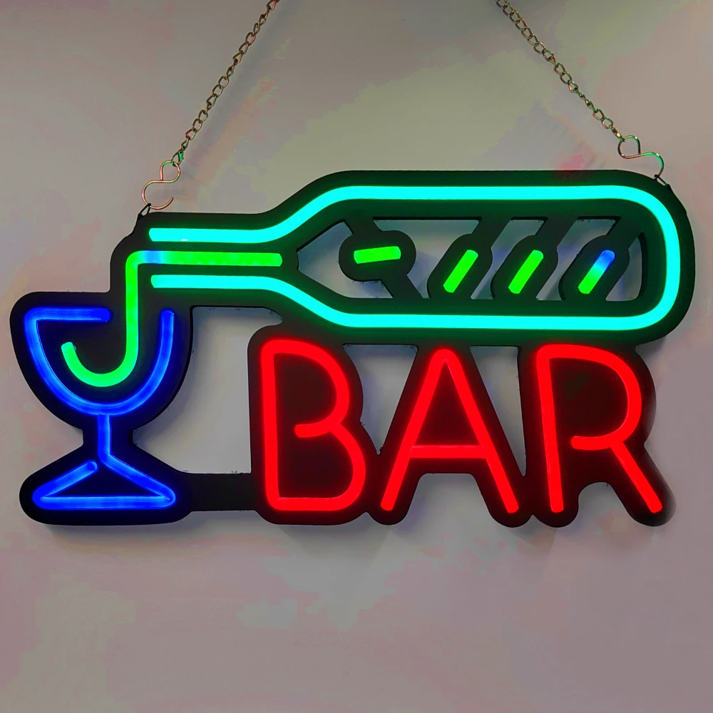 BAR bar clube iluminação sinal LED aberto néon luz cerveja rei loja janela fundo decoração néon luz