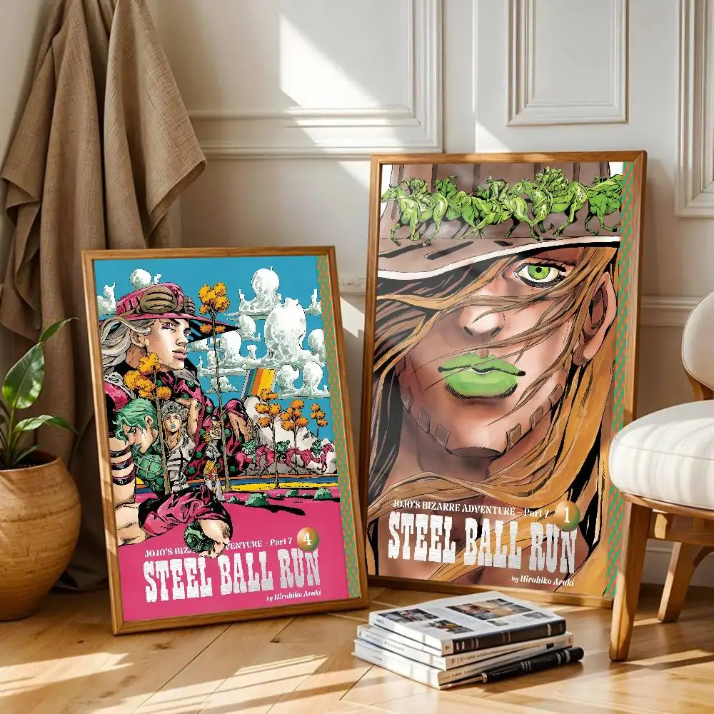 JoJo s Bizarre Adventure Steel Ball Run Poster HD Art Home Living Room Bedroom Bar Aesthetic Canvas Painting