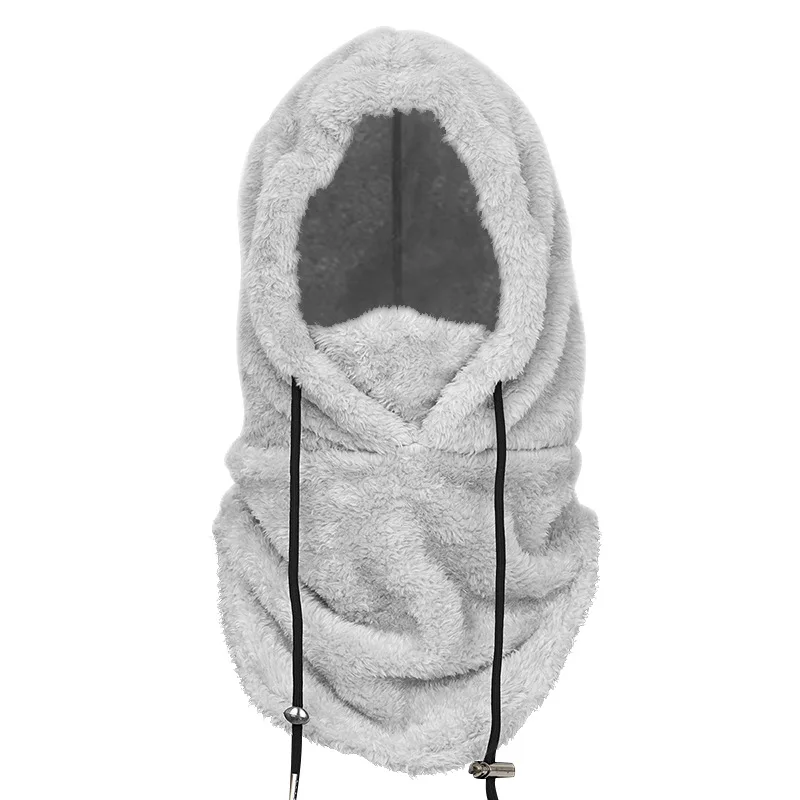 겨울 따뜻한 얼굴 마스크 북극 양털 사이클링 모자 남성 여성, 적합한 야외 낚시 스키 스노우 보드 두꺼운 후드
