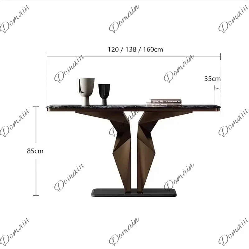 BXY Rustic Nordic Console Table Rattan Stainless Steel Metal Legs Space Saving Console Table Minimalist Metal Meuble Salon Furni