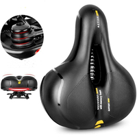 Big Butt Bike Saddle Comfortable Shock Absorption Waterproof Breathable Memory Sponge Bike Seat Wide Bicycle Cushion with Light