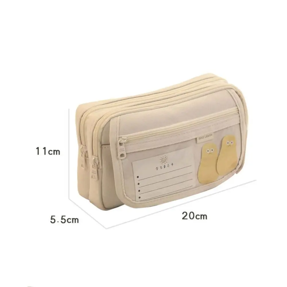 Imagem -06 - Portátil Multi-função Pencil Case Pen Bolsa Grande Capacidade Pencil Box Canvas Papelaria Storage Bolsa Papelaria Organizer