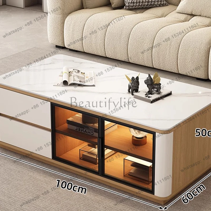 Nordic Luxury Coffee Table Designer Organizer Minimalist Italian Coffee Table Service Glass Writing Couchtisch Home Furniture