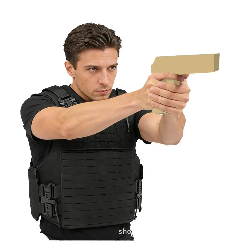 Tactical Vest 1000D Laser Polyester, Outdoor Multi-functional Double-layer Protective Vest, Insertable Plate