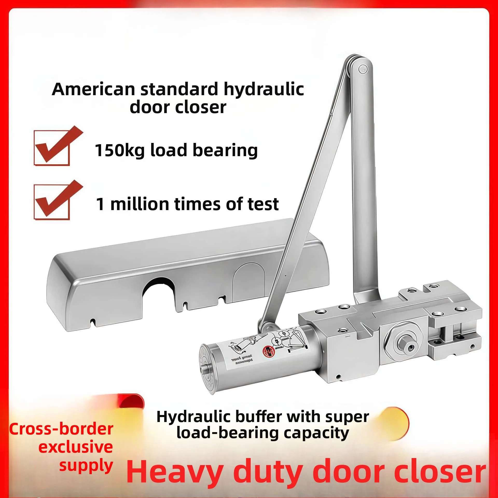 

Heavy Duty Door Closer Hydraulic Buffer Positioning 150KG Load-bearing Fire Automatic Door Closer