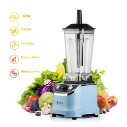 European Regulation Blender Household Commercial Smoothie Machine 1800W Soy Milk Fruit Juicer Electric Blender