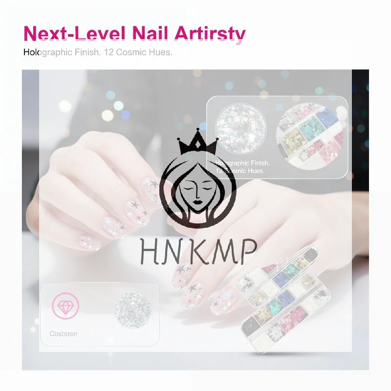 Five-pointed Star Nail Art Sequin Glitter Colorful Wave Point for Creative Manicure Design