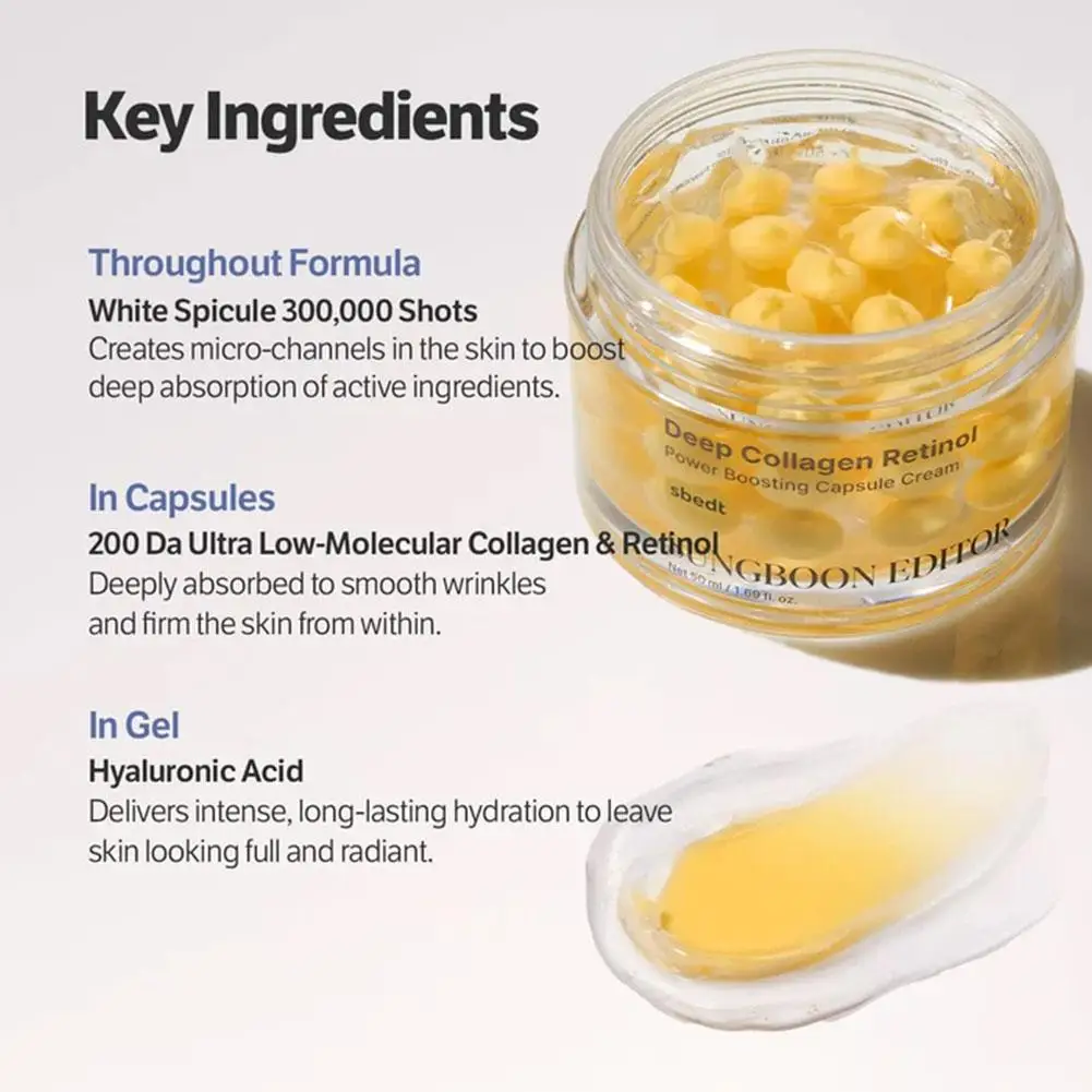 sbedt - Deep Collagen Retinol Power Boosting Capsule Cream High Hydration & Skin Repair Improve Skin Elasticity And Radiance