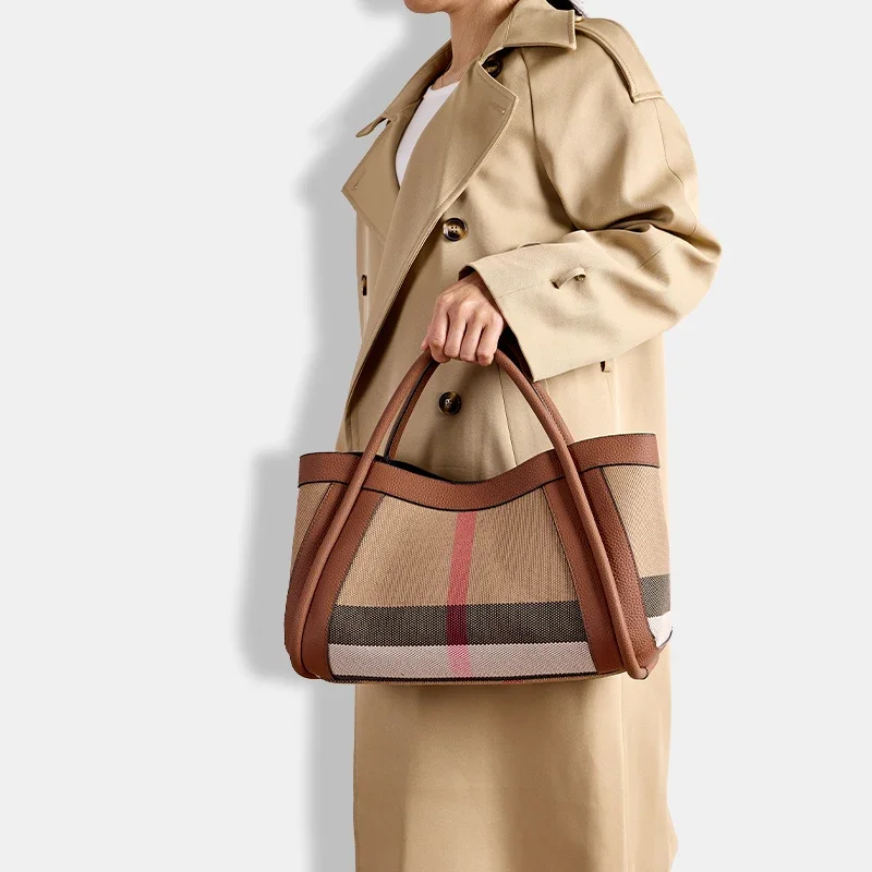 المشارب حمل حقيبة يد Crossbody حقيبة كتف قماش جلد طبيعي حقائب نسائية كبيرة ريترو متقلب حقيبة الكتف ساعي