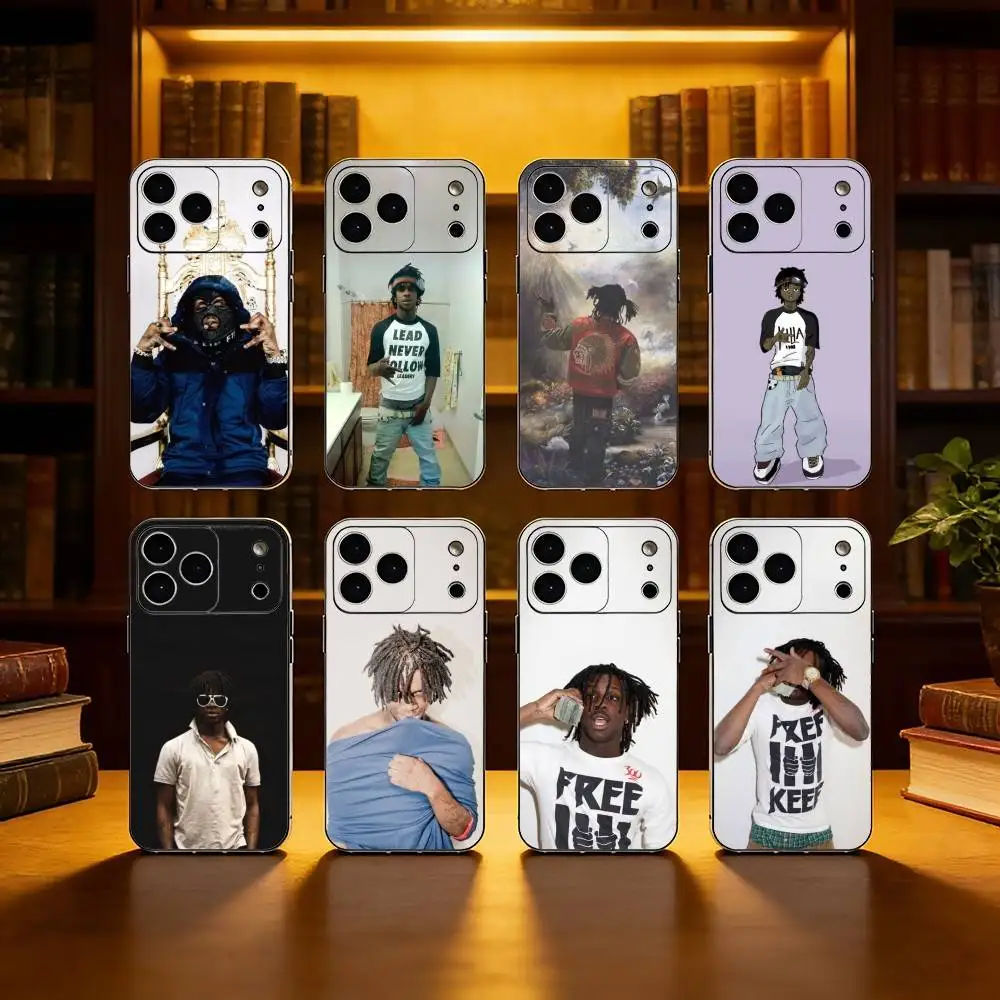 

Cool Chief R-Rapper K-Keef Phone Case For iPhone 17,16,15,14,13,12,11 Plus,Pro Max, Black Silicone Cover