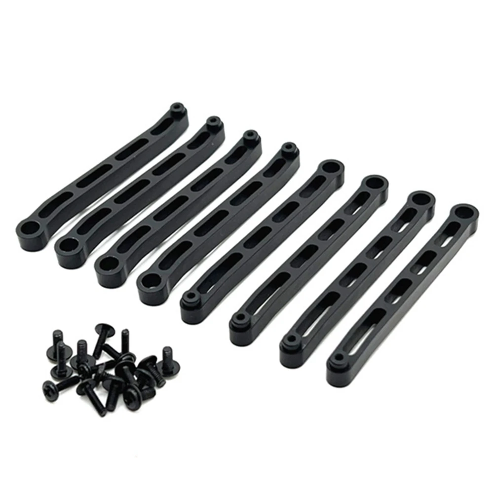 MN78 Metal Chassis Links Pull Rod Tie Rod Set for MN78 MN-78 MN 78 1/12 RC Car Upgrades Parts Accessories,Black