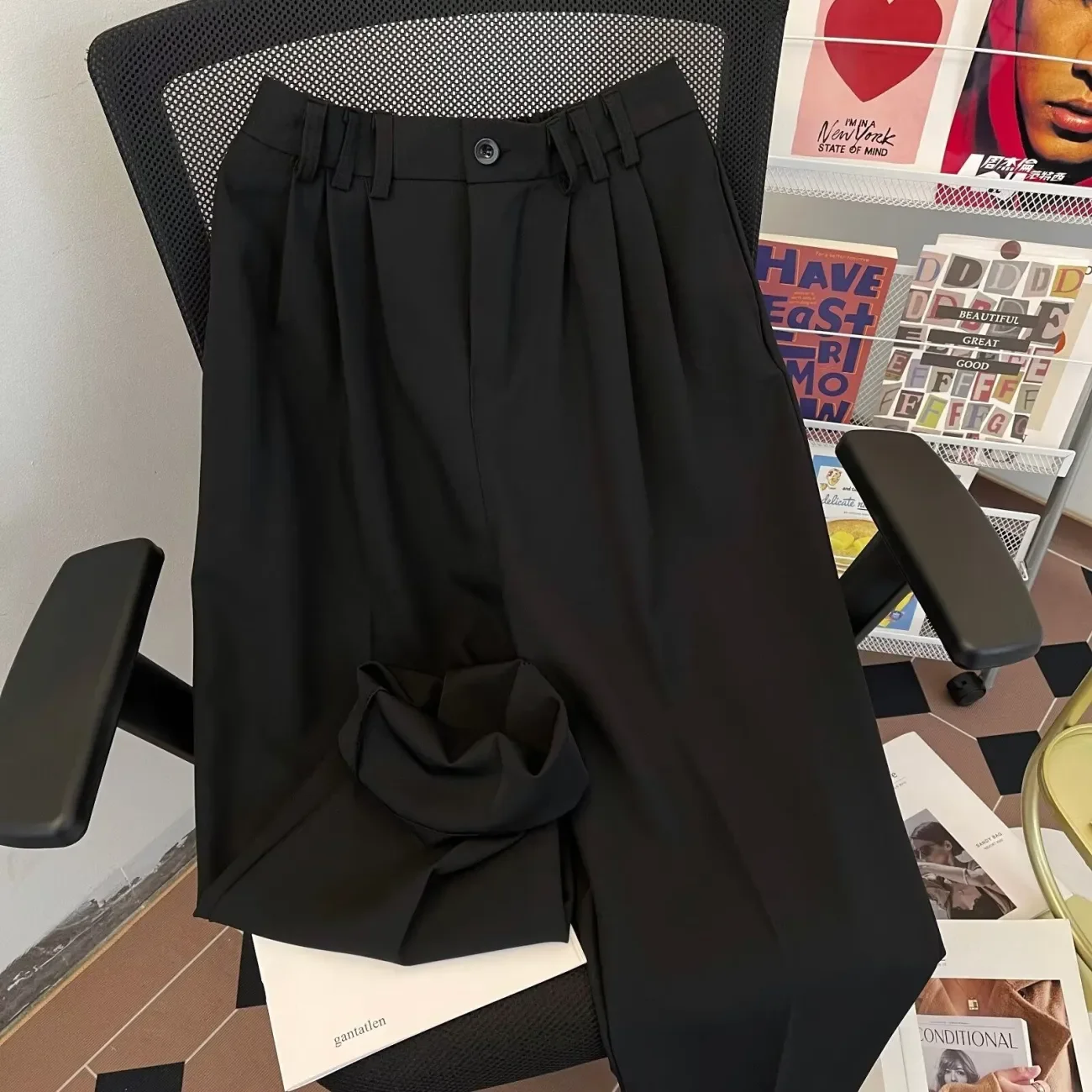 Summer Thin Elastic Waist Men's Clothing Retro Suit Pants Trendy Drape Casual Pants