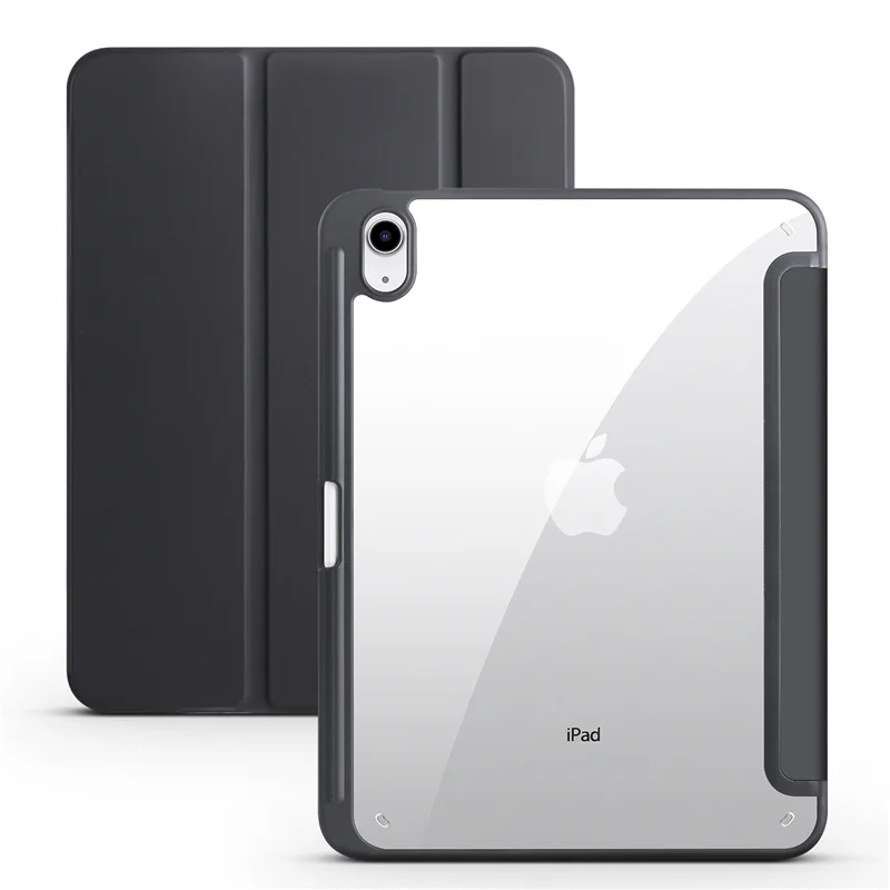 Hülle für iPad A16 11. Generation mit Stifthalter, dreifach faltbar, Acryl, transparente Rückseite, Hartschale, für iPad 10.2, 9.7, Air 5, 11, iPad 10, 9, 11. Generation, A16 Hülle – Detail 15