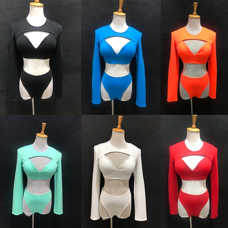 

Kpop Jazz Dance Costume Women Showgirl Ds Performance Outfit Gogo Nightclub Bar Dancewear Sexy Bikini Pole Wear Yellow VDL4070