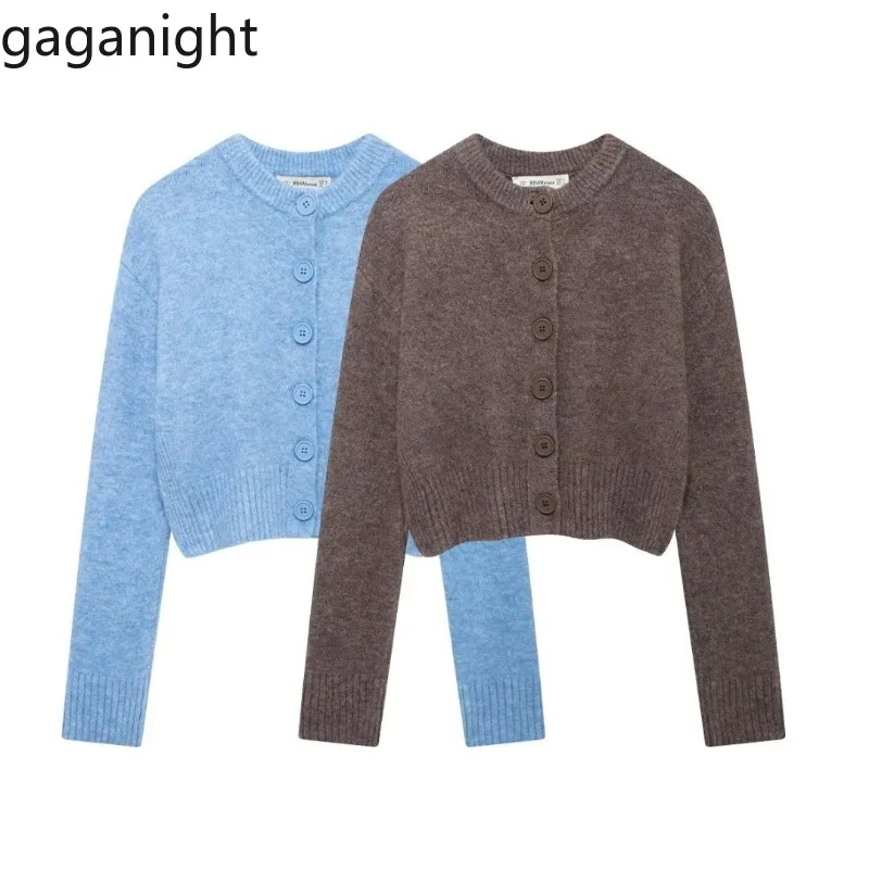 

Gaganight Women Cropped Cardigan Autumn Winter O Neck Solid Stretch O Neck Sweet Elegant Sweater Female Fashion Casual Tops