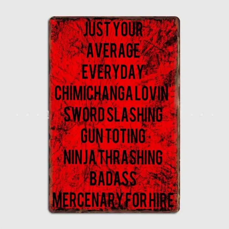 

Mercenary For Hire Poster Metal Sign Club Tin Custom Bar Bedroom Indoor Decor Posters Home Wall Decor Room Decoration