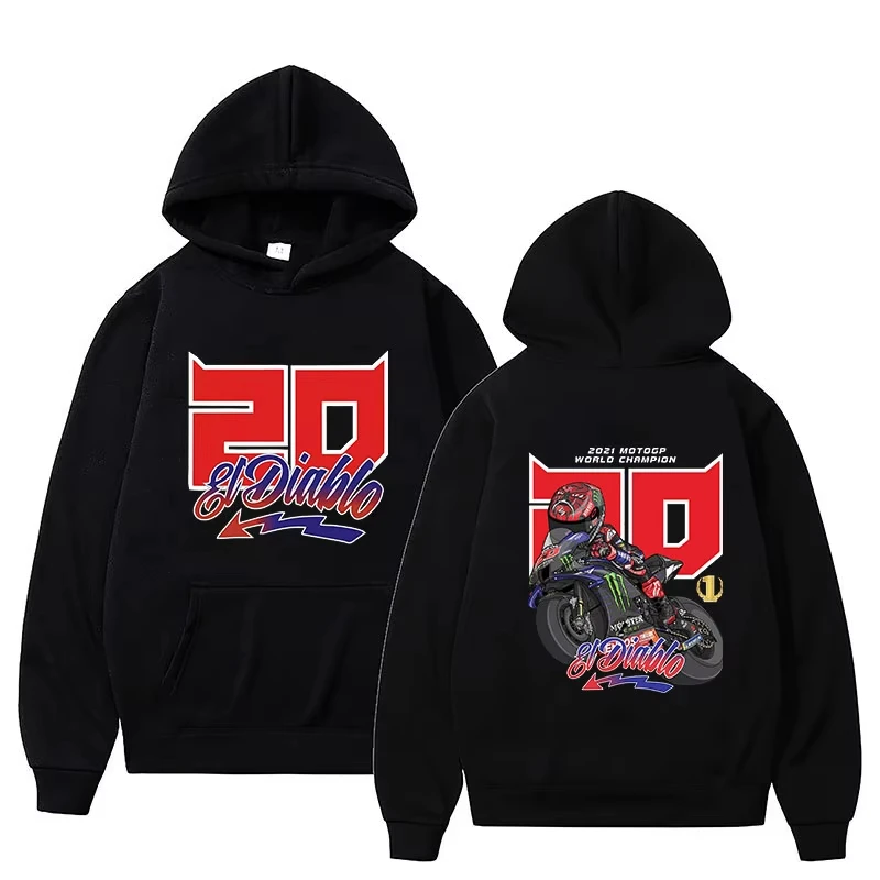 Sudadera con capucha para hombre con estampado de Fabio Quartararo 20 Moto, para todas las estaciones, talla extra grande, holgada, para parejas, multicolor, para exteriores