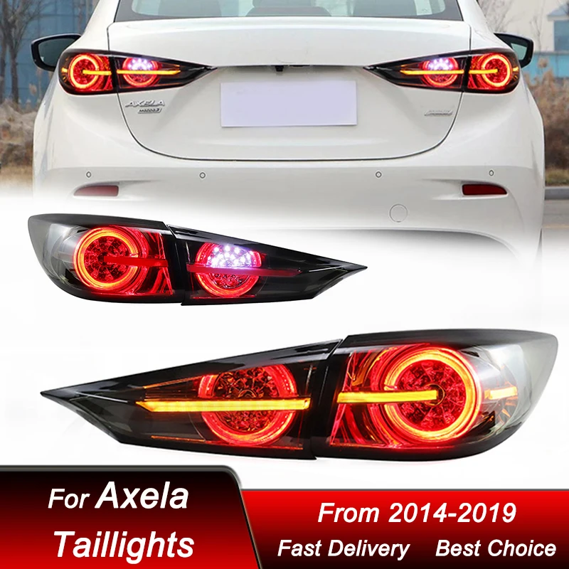 

Поп-стайлинг автомобиля, задние фонари для Mazda 3 Axela 2014-2019, новый стиль, полностью светодиодный задний фонарь, динамический указатель поворота, задний фонарь в сборе