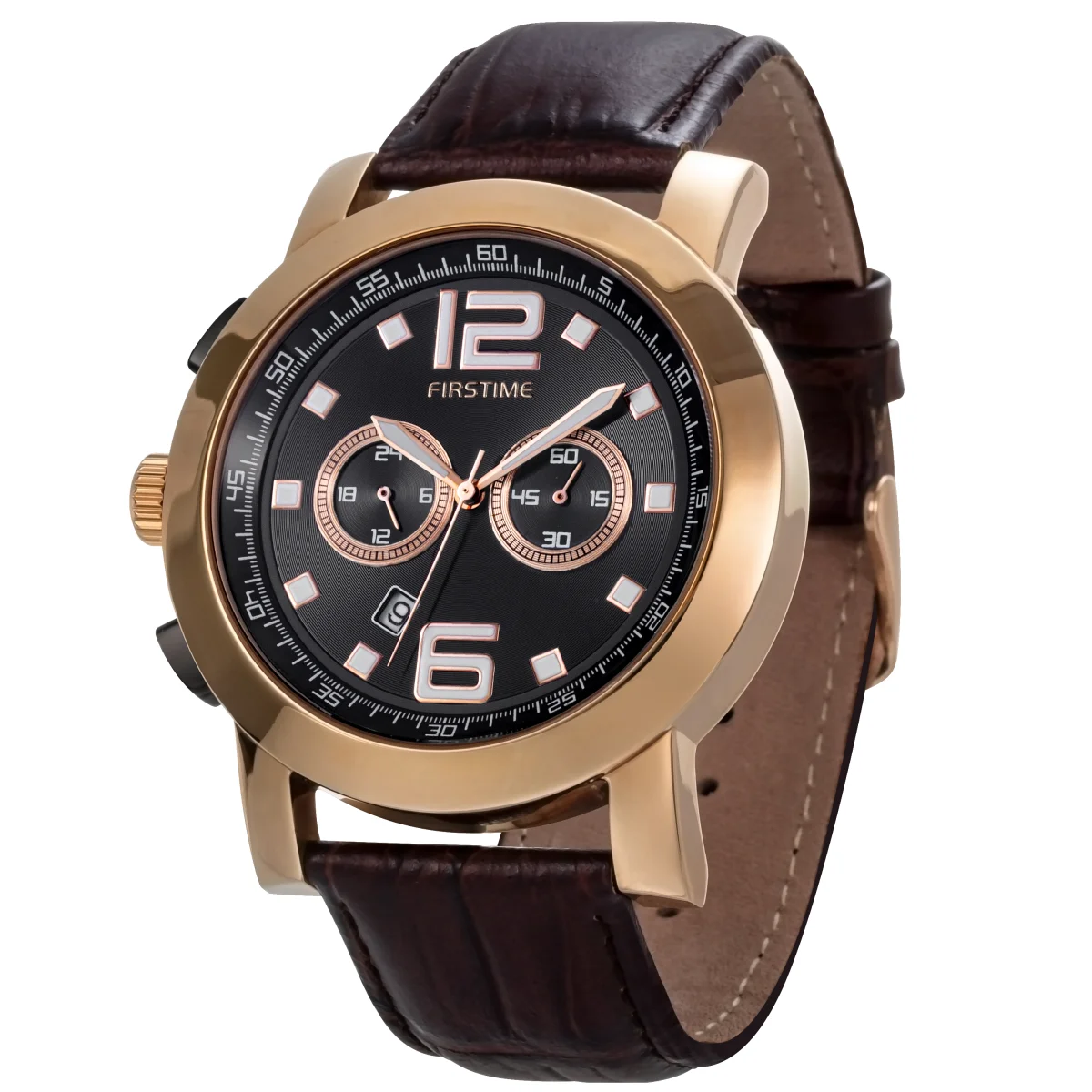 

BERNY Watches for Men Calendar Quartz Wristwatch Waterproof 48mm Big Face Man Sports Watch S/S Leather Band Easy Read