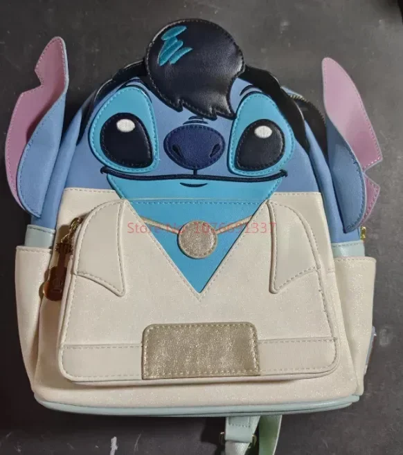 Disney-Sac à dos Loungefly Stitch pour femme, dessin animé mignon, design brodé, frais et décontracté, mini sac à dos