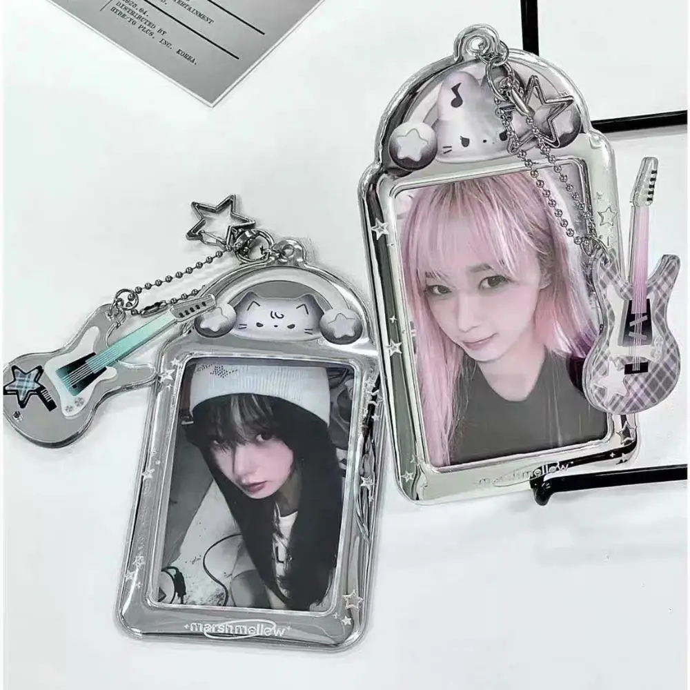 Cute Cat Rabbit ID Campus Card Holder Korean Stars Album Photocard Holder 3Inch Bass Pendant Photo Storage Case Protection Cover