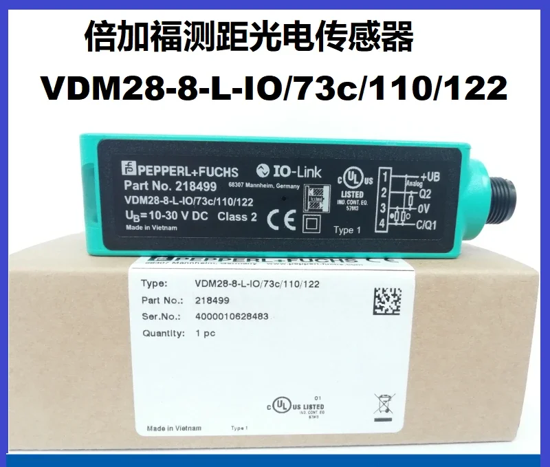 Sensore di distanza moltiplicatore luce rossa VDM28-8-L-IO/73c/110/122 Interruttore fotoelettrico originale I0