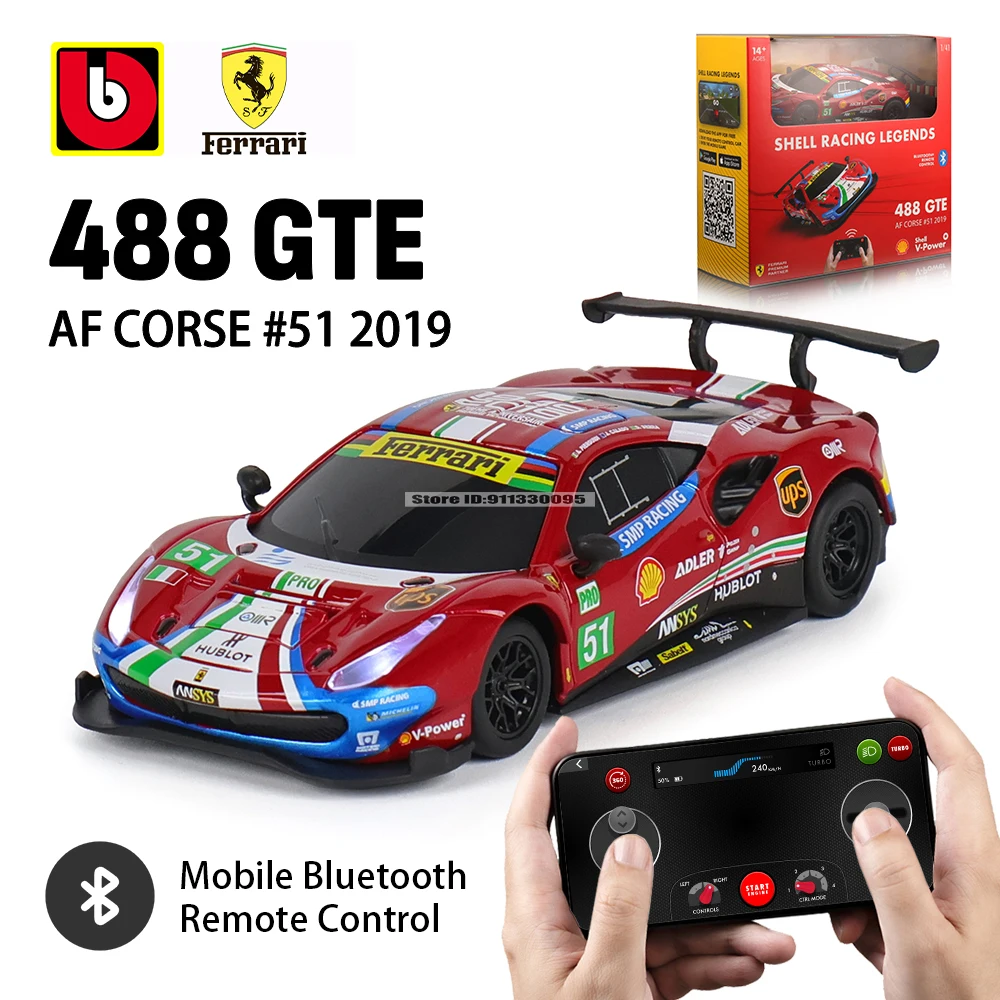 Bburago 1:41 Ferrari F1 SP3 488 GTE 330 296 GTB SF23 remote-controlled racing car Alloy die-casting car model toy gift